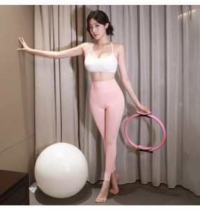 FEE ET MOI - Open-Crotch Fitness Outfit (Pink - White)